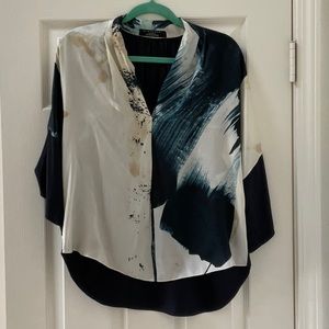 🌊 Nordstrom Wave Blouse Silk 🌊